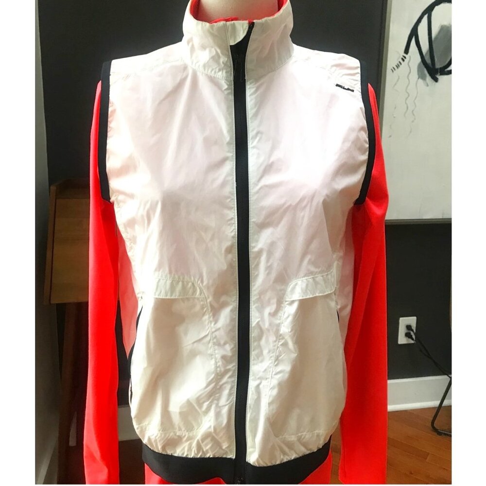 RLX Ralph Lauren Windbreaker Vest Womens Sz Small White/Ivory Activewear/GOLF